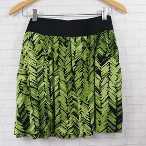 APT 9 Green Printed Elastic Waist Skirt Large